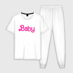 Пижама хлопковая мужская Ребенок Барби, цвет: белый