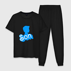Пижама хлопковая мужская Сын - силуэт Кена, цвет: черный