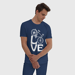 Пижама хлопковая мужская Любовь велосипедиста, цвет: тёмно-синий — фото 2