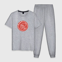 Пижама хлопковая мужская Футбольный клуб Ajax, цвет: меланж