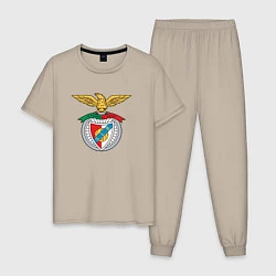 Пижама хлопковая мужская Benfica club, цвет: миндальный