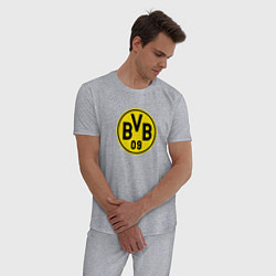 Пижама хлопковая мужская Borussia fc sport, цвет: меланж — фото 2