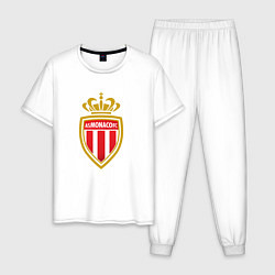 Пижама хлопковая мужская Monaco fc sport, цвет: белый