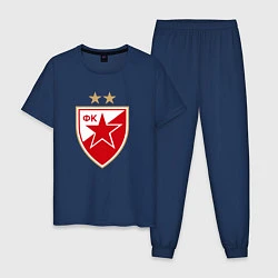 Пижама хлопковая мужская Црвена звезда сербия, цвет: тёмно-синий