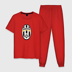 Пижама хлопковая мужская Juventus sport fc, цвет: красный