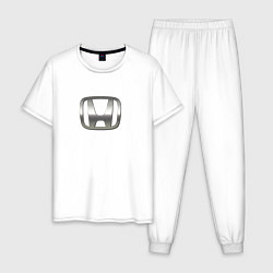 Пижама хлопковая мужская Honda sport auto silver, цвет: белый
