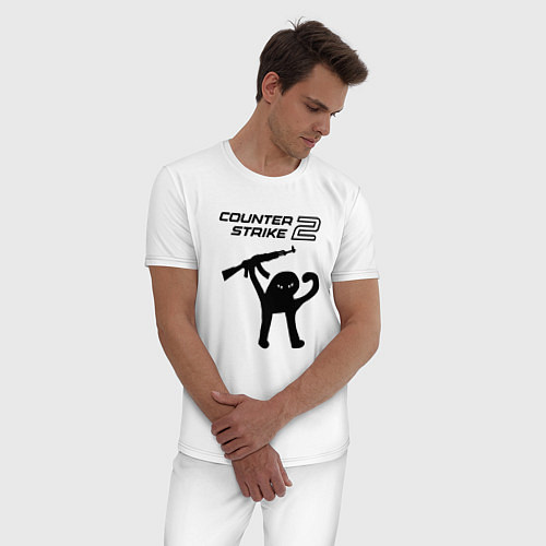 Мужская пижама Counter strike 2 мем / Белый – фото 3