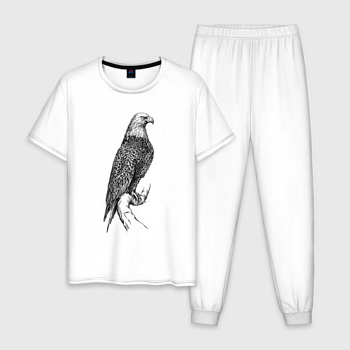 Мужская пижама Орёл на бревне / Белый – фото 1