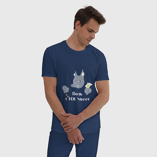 Мужская пижама Волк с LOL Street / Тёмно-синий – фото 3