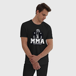 Пижама хлопковая мужская Турнир MMA, цвет: черный — фото 2