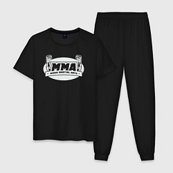 Пижама хлопковая мужская MMA sport, цвет: черный