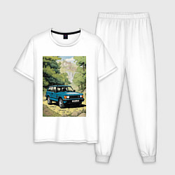 Пижама хлопковая мужская Land Rover - Range Rover 1998, цвет: белый
