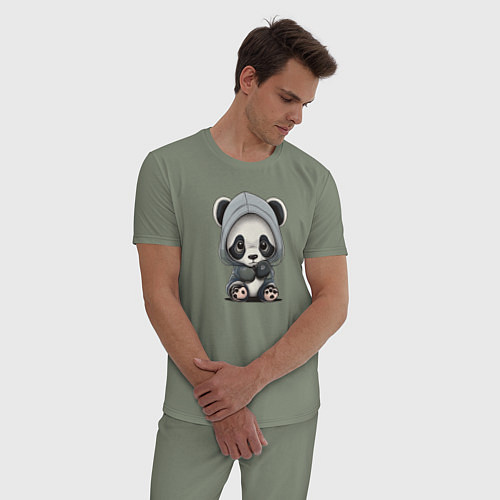 Мужская пижама Грустная панда / Авокадо – фото 3