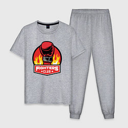 Пижама хлопковая мужская Fighters club, цвет: меланж
