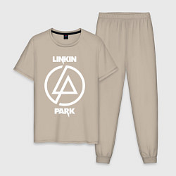 Пижама хлопковая мужская Linkin Park logo, цвет: миндальный