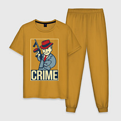 Пижама хлопковая мужская Vault crime, цвет: горчичный