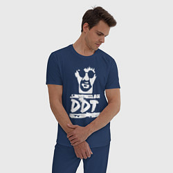 Пижама хлопковая мужская DDT - Юрий Шевчук, цвет: тёмно-синий — фото 2