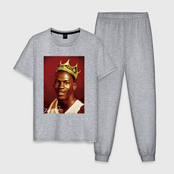 Пижама хлопковая мужская Jordan king, цвет: меланж