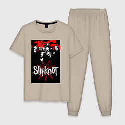 Пижама хлопковая мужская Slipknot - all, цвет: миндальный