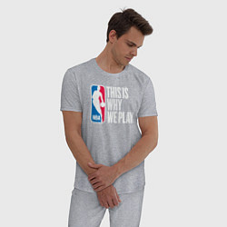 Пижама хлопковая мужская NBA вот почему мы играем, цвет: меланж — фото 2