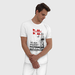 Пижама хлопковая мужская Depeche Mode - Delta Machine tour logo, цвет: белый — фото 2