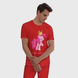 Пижама хлопковая мужская Королева тортиков Пинки Пай, цвет: красный — фото 2
