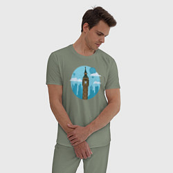 Пижама хлопковая мужская Биг-бен, цвет: авокадо — фото 2