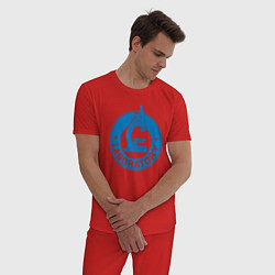 Пижама хлопковая мужская Laboratory, цвет: красный — фото 2
