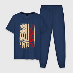 Пижама хлопковая мужская USA judo, цвет: тёмно-синий
