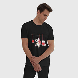 Пижама хлопковая мужская Котик-подарок, цвет: черный — фото 2