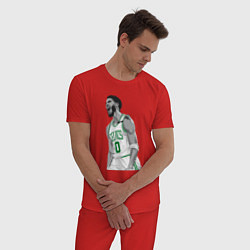 Пижама хлопковая мужская Tatum Celtics, цвет: красный — фото 2