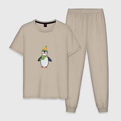 Мужская пижама Весёлый пингвин в шапке