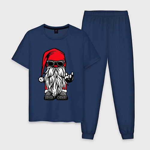 Мужская пижама Санта Клаус - гном / Тёмно-синий – фото 1