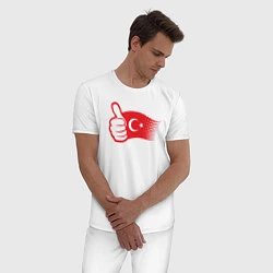 Пижама хлопковая мужская Турецкий лайк, цвет: белый — фото 2