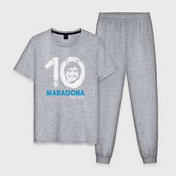 Пижама хлопковая мужская Maradona 10, цвет: меланж