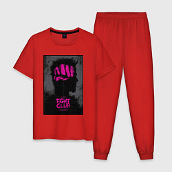 Пижама хлопковая мужская Brad Pitt - fight club, цвет: красный