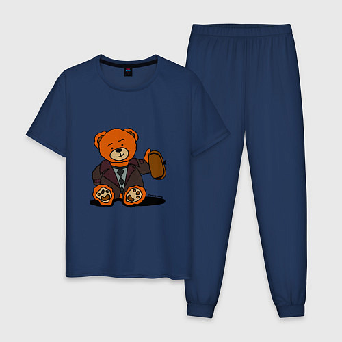 Мужская пижама Медведь Кащей с шапкой-ушанкой / Тёмно-синий – фото 1