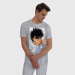 Пижама хлопковая мужская Иппо Боксер, цвет: меланж — фото 2