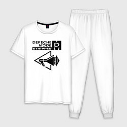 Пижама хлопковая мужская Depeche Mode stripped, цвет: белый