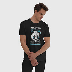Пижама хлопковая мужская Панда в розыске, цвет: черный — фото 2