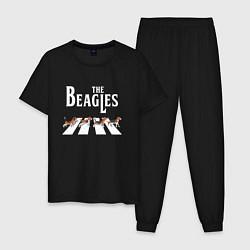 Пижама хлопковая мужская Бигли The Beatles пародия, цвет: черный