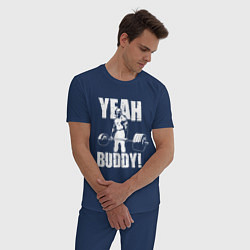Пижама хлопковая мужская Yeah buddy - Ронни Коулман, цвет: тёмно-синий — фото 2