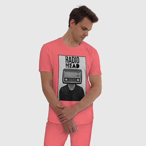 Мужская пижама Radiohead human / Коралловый – фото 3