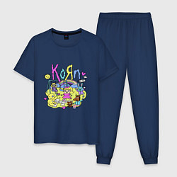 Пижама хлопковая мужская Korn - childs, цвет: тёмно-синий