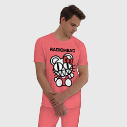 Пижама хлопковая мужская Radiohead toy, цвет: коралловый — фото 2