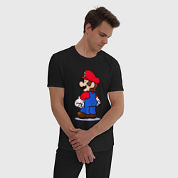 Пижама хлопковая мужская Марио с принцессой, цвет: черный — фото 2