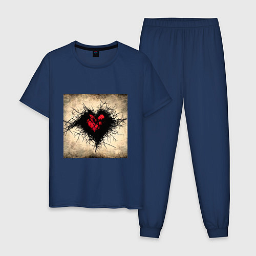 Мужская пижама Темное сердце / Тёмно-синий – фото 1