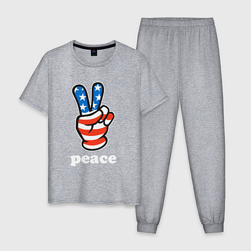 Мужская пижама USA peace / Меланж – фото 1