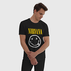 Пижама хлопковая мужская Nirvana original, цвет: черный — фото 2