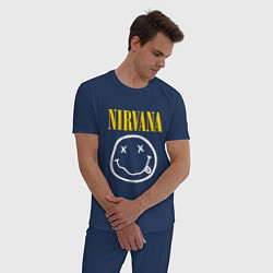 Пижама хлопковая мужская Nirvana original, цвет: тёмно-синий — фото 2